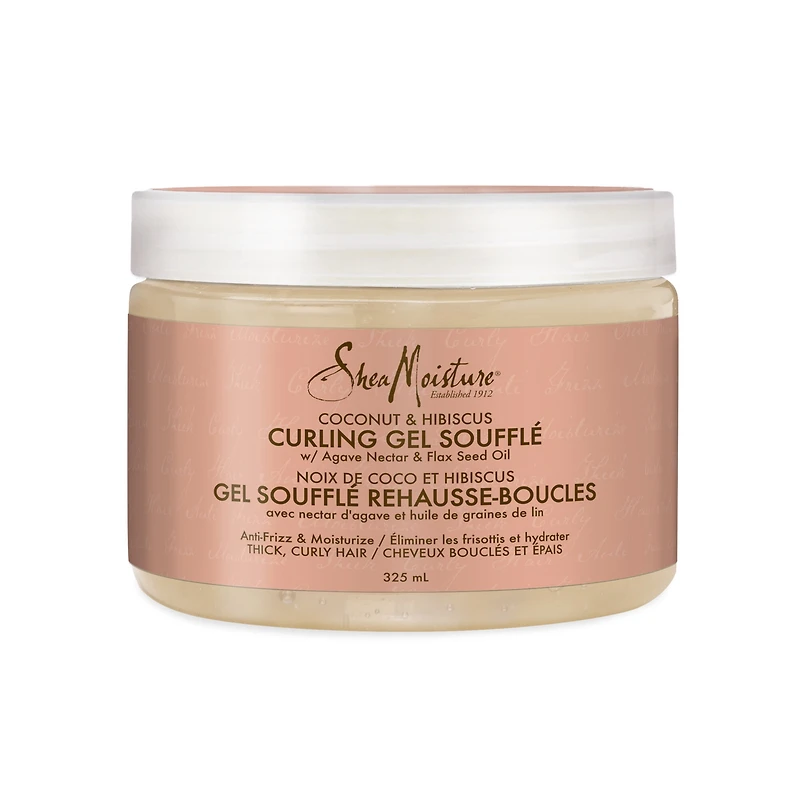 SheaMoisture Curling Gel Soufflé Deep Conditioner hair repair for thick and curly hair Coconut & Hibiscus sulfate-free
