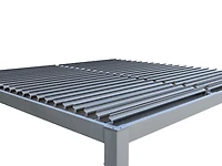 Pergola Vikos 10x10 en aluminium et persiennes en acier galvanisées