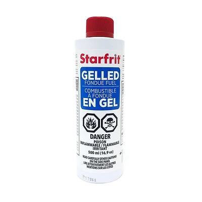 Starfrit Combustible à Fondue en Gel 500 mL (16,9 oz), Flamme Durable, Versage Sécurisé, Flamme Visible, Pour Brûleur À Gel, Compatible Avec Services À Fondue, Brûle Proprement