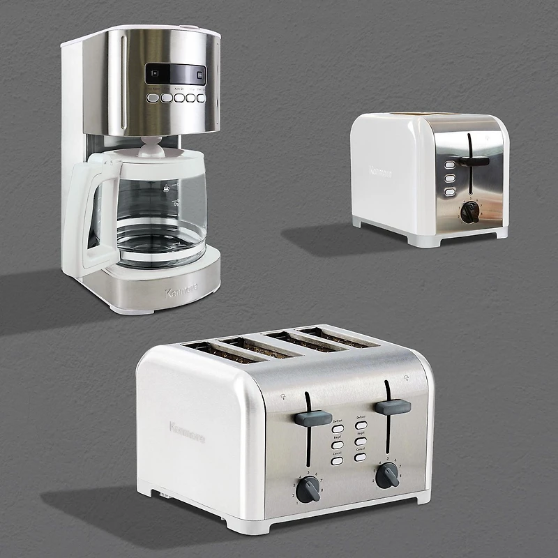 Kenmore 2-Slice Stainless Steel Toaster, Dual Controls, Extra Wide Slots, 9 Browning Levels, for Toast, Bagels & English Muffins