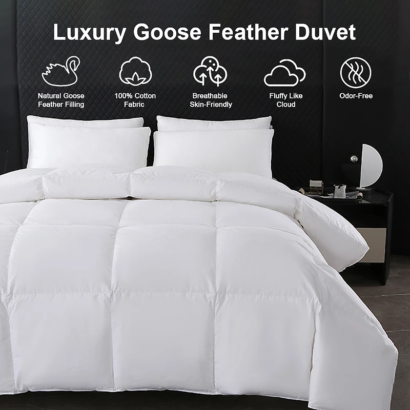 Mainstays Goose Feather Duvet Bed Duvet Twin 64 in x 86 in All Season Bed Duvet