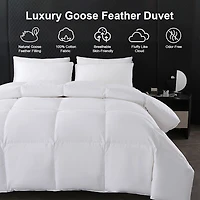 Mainstays Goose Feather Duvet Bed Duvet Twin 64 in  x 86 in All Season Bed Duvet