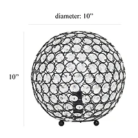 Elegant Designs Elipse 10 Inch Crystal Ball Sequin Table Lamp