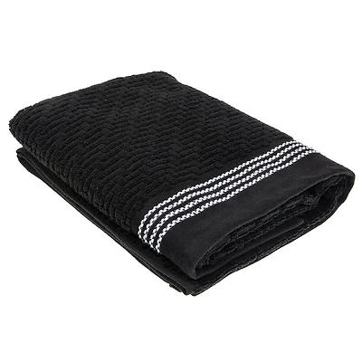 Luxe Point Serviette De Bain (27 X 50) (Noir) - Set of 2