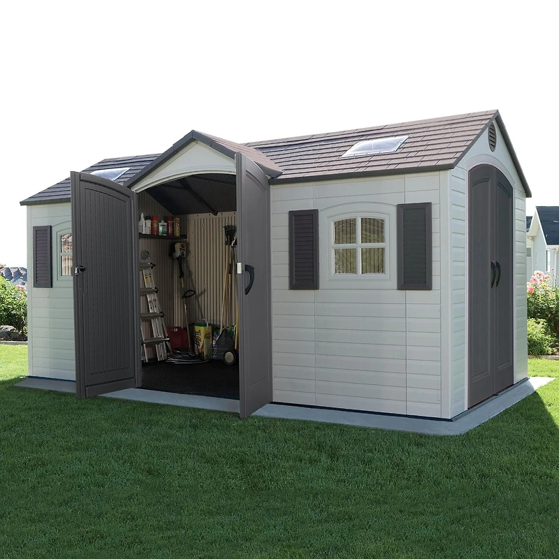 Lifetime Outdoor Storage Shed, 15' x 8' With Dual Side Entry