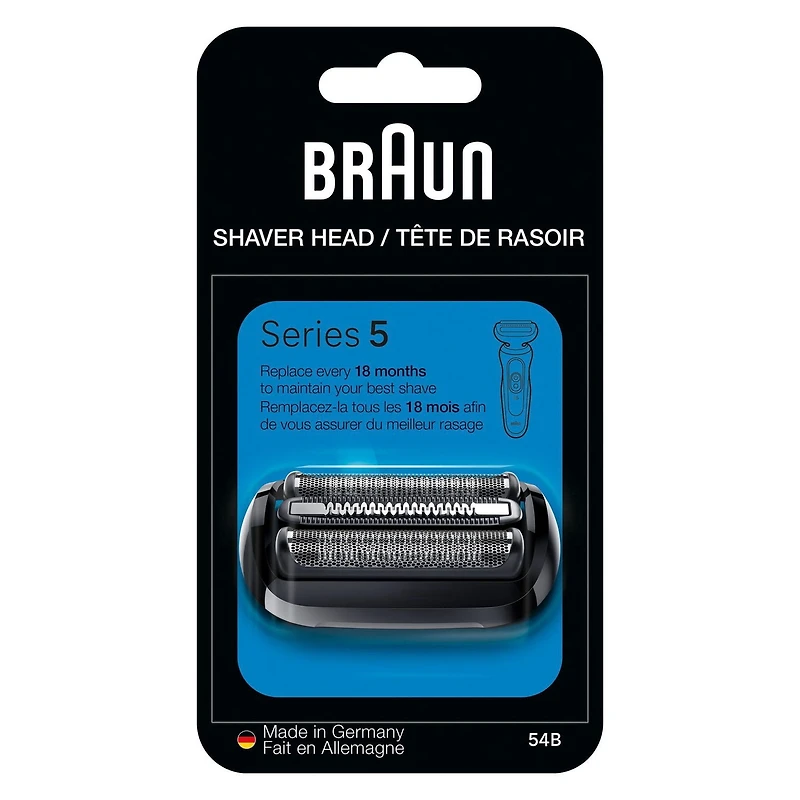 Braun Series 5 Electric Shaver Replacement Head, Easily Attach Your Shaver Head for a shave as efficient as day one, Compatible with next Generation Series 5 Shavers, 54B, Black