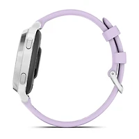 Montre intelligente et tracker d'activité Garmin Lily 2 Active - Argent avec bracelet en silicone violet jasmin