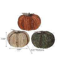 Braided Foam Pumpkin - Set of 3