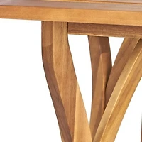 Homy Casa Outdoor Acacia Wood Dining Table, 59" Rectangular Slatted Patio Table for 6, Teak