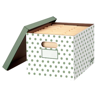 Boîte de rangement décorative Fellowes Bankers Box (lot de 2), carton ondulé