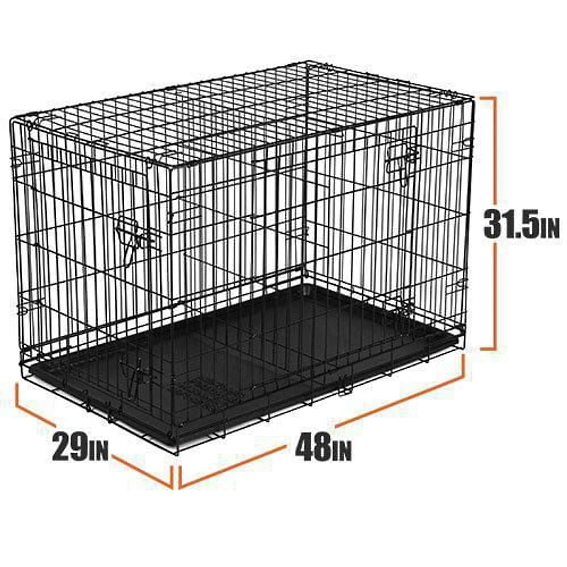 Vibrant Life Cage pliable en fil métallique pour chien avec plateau,48 in