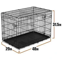 Vibrant Life Cage pliable en fil métallique pour chien avec plateau,48 in