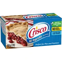 Shortening végétal Crisco. Le shortening entièrement végétal Crisco® rendra vos croûtes à tarte feuilletées, votre poulet frit croustillant, votre glaçage moelleux et vos repas savoureux.