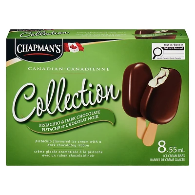 Chapman's Canadian Collection Pistachio & Dark Chocolate Ice Cream Bar in a Carton