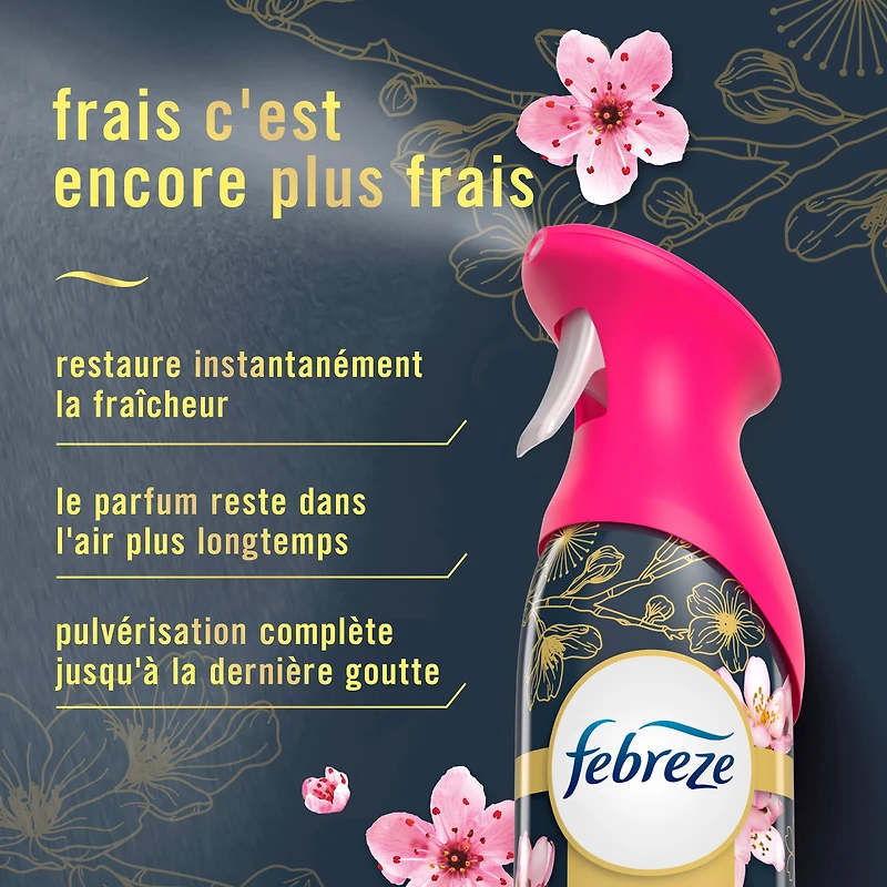 Febreze Air, Assainisseur d'Air en Vaporisateur, Vaporisateur pour Pièces Anti-Odeurs, Fleur de Cerisier, 230g, Lot de 2