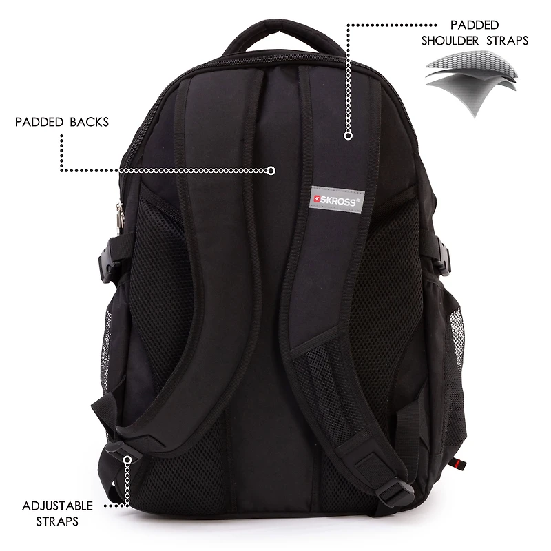 SKROSS School Backpack with Padded Straps and Laptop Pocket, Back Pack