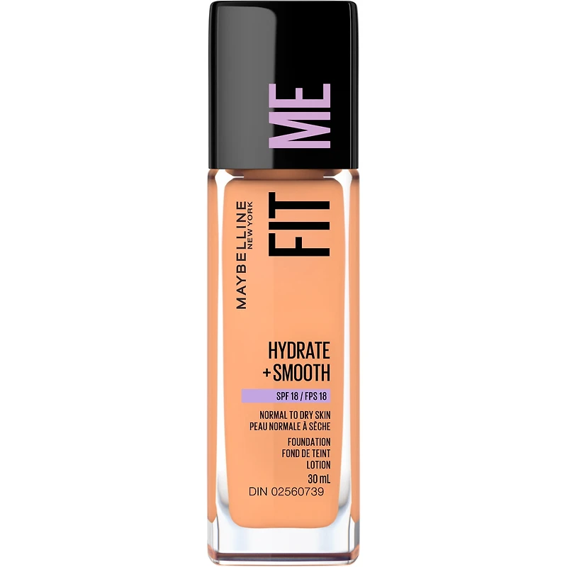 Maybelline New York Fit Me Hydate + Smooth Foundation, SPF 18, Sun Beige