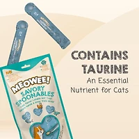 Meowee Lickable Cat Treats, Squeezable Wet Cat Snack with Tuna, Chicken & Duck, Built-In Spoon, 4 Pack (56 g)