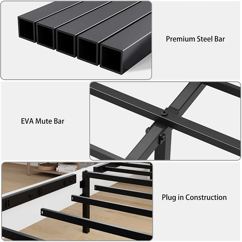 Noble House Queen Wood Platform Bed Frame,Barn Door Design Headboard & Footboard with Metal Slats Support,White