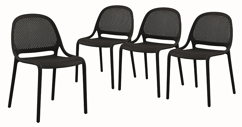 Summer armless dining chair Black (4 chairs/box )