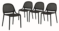 Summer armless dining chair Black (4 chairs/box )