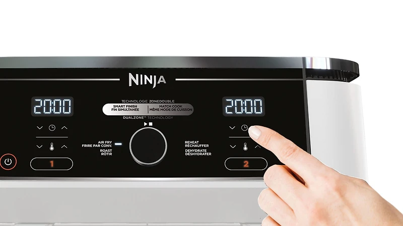 Ninja Foodi 4-in-1 10 Qt. XL 2-Basket Air Fryer with Dual Zone Technology, White, DZ300CWH
