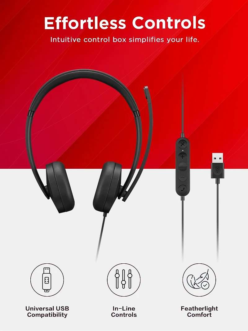 Lenovo USB-A Wired Stereo Headset Gen 2