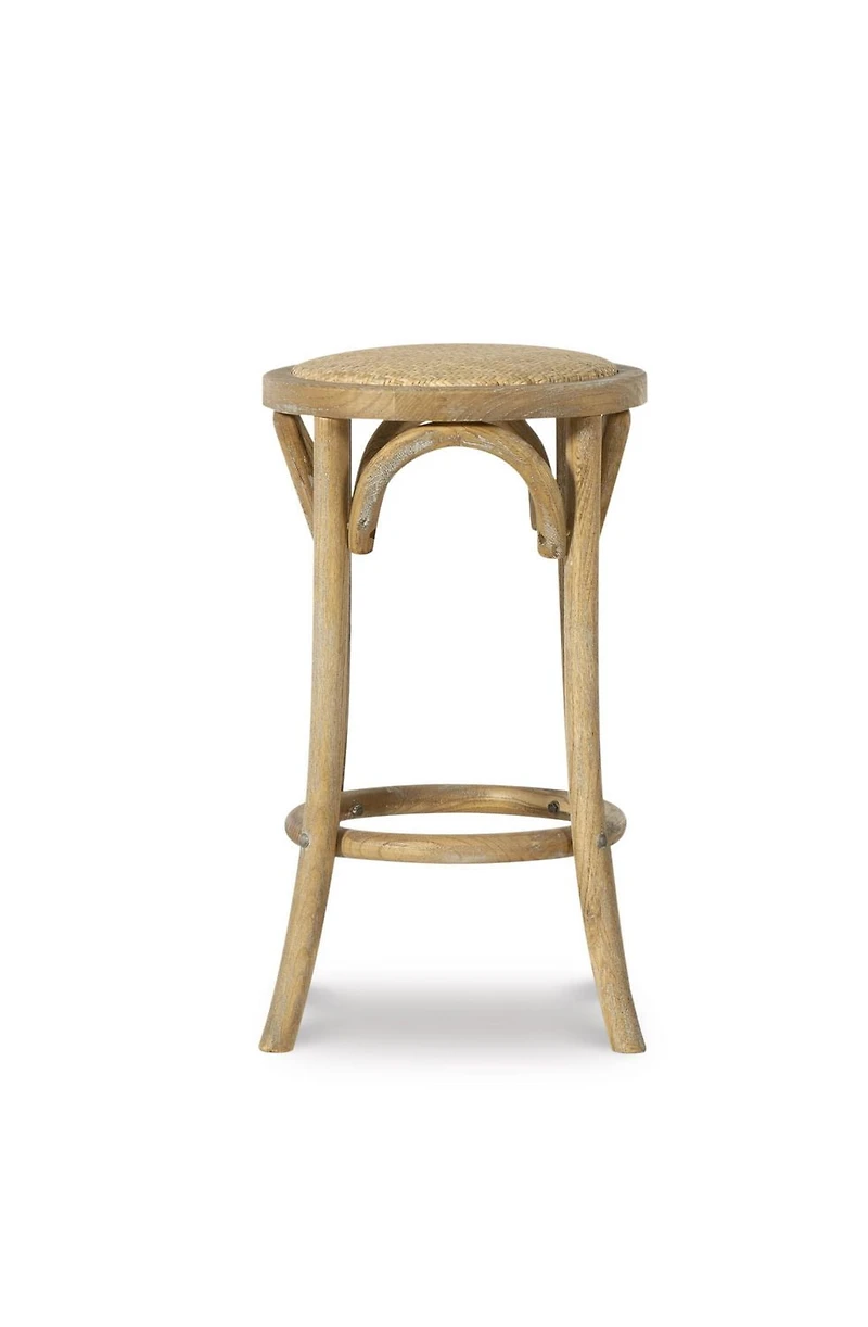 Whit Rattan Seat Backless Counter Stool, Natural