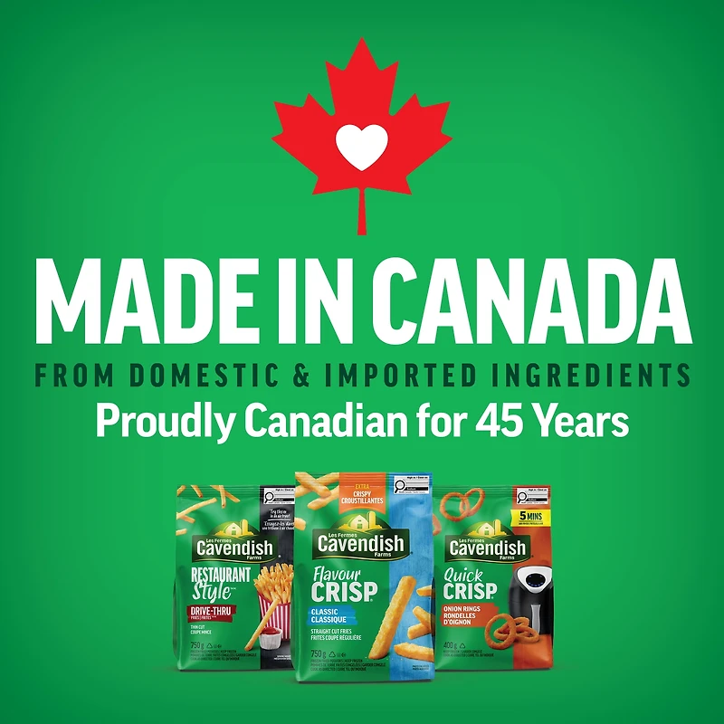 Frites classique FlavourCrisp des Fermes Cavendish | Fait au Canada | Fière entreprise canadienne 750g