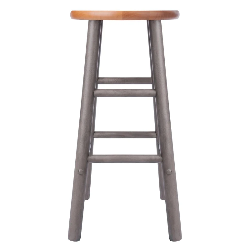 Huxton 2Pc Counter Stool Set Gray / Teak
