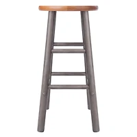 Huxton 2Pc Counter Stool Set Gray / Teak