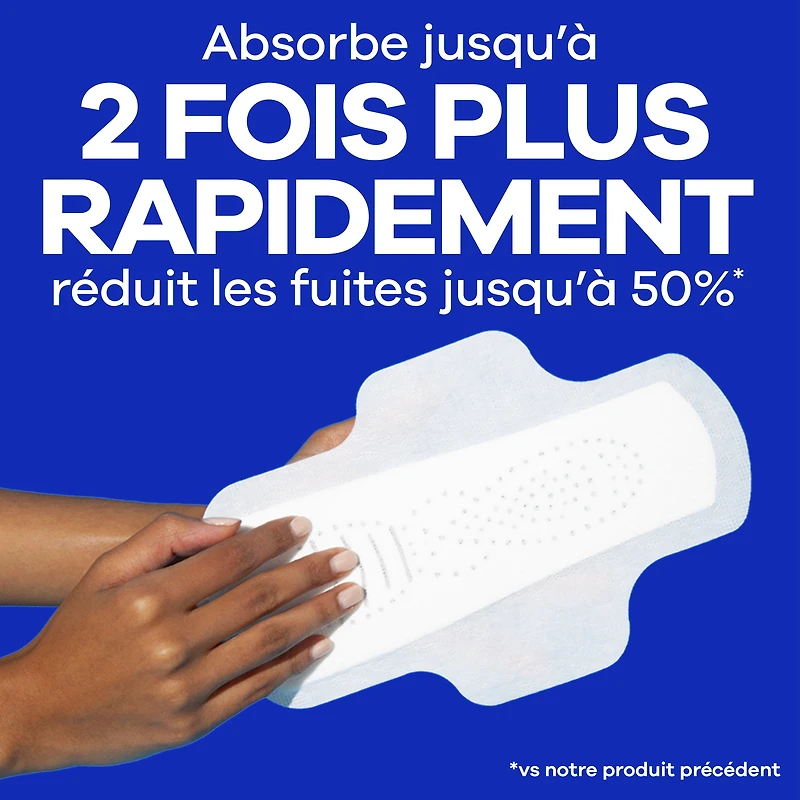 Serviettes Always Infini FlexFoam pour femmes, taille 5, de nuit, flux très abondant, avec ailes, sans parfum, 22 serviettes