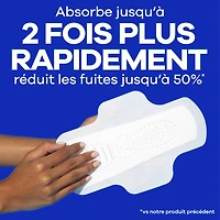 Serviettes Always Infini FlexFoam pour femmes, taille 5, de nuit, flux très abondant, avec ailes, sans parfum, 22 serviettes