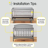 BreathableBaby Breathable Mesh Liner for Full-Size Cribs, Classic 3mm Mesh, Gray (Size 4FS Covers 3 or 4 Sides)