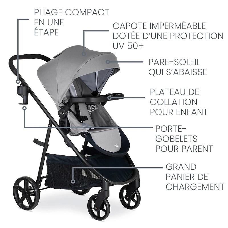 Système de voyage, Willow Brook de Britax, Onyx Glacier