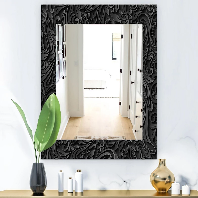 Designart 'Obsidian Impressions 10' Miroir Moderne - Miroir Mural - 24x36