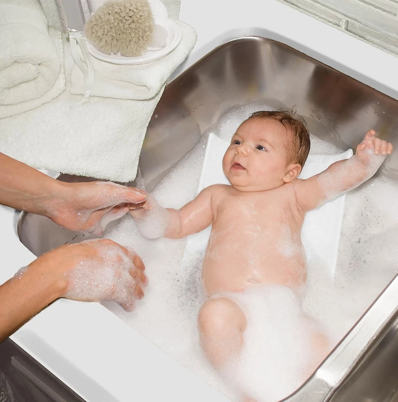 Jolly Jumper Bathe Eze | Newborn Bath Support Cushion | Soft Slip-Resistant Vinyl-Coated Baby Bather | Lightweight & Travel-Friendly