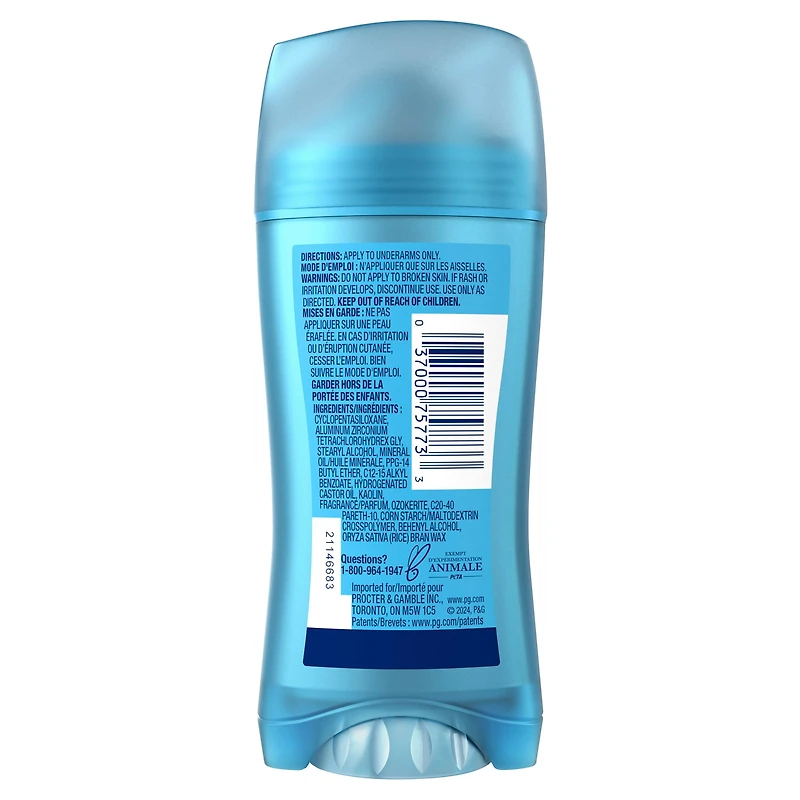 Antisudorifique et désodorisant invisible en bâton Secret, parfum Nénuphar