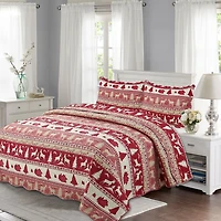 Marina Decoration Rich Printed Embossed Pinsonic Coverlet Bedspread Ultra Soft Bedding Summer Quilt Set with Shams