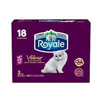 Royale Velour, 3 Ply Facial Tissue, 18 Flat Boxes, 82 Tissues per Box