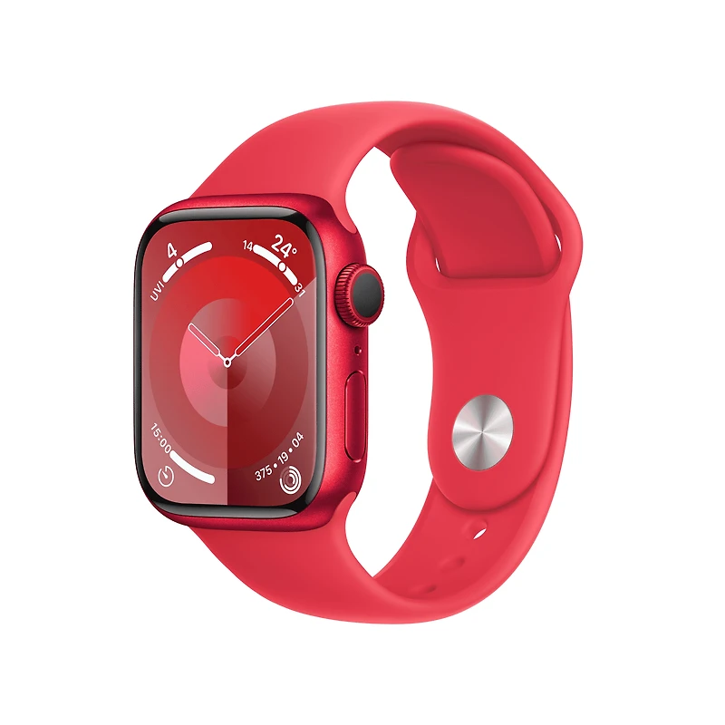 Apple Watch Series 9 GPS + Cellular 41mm Red Aluminium Case with Red Sport Band - M/L