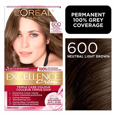 L'Oréal Paris Excellence Crème Hair Dye, Permanent Hair Color with Hyaluronic Acid