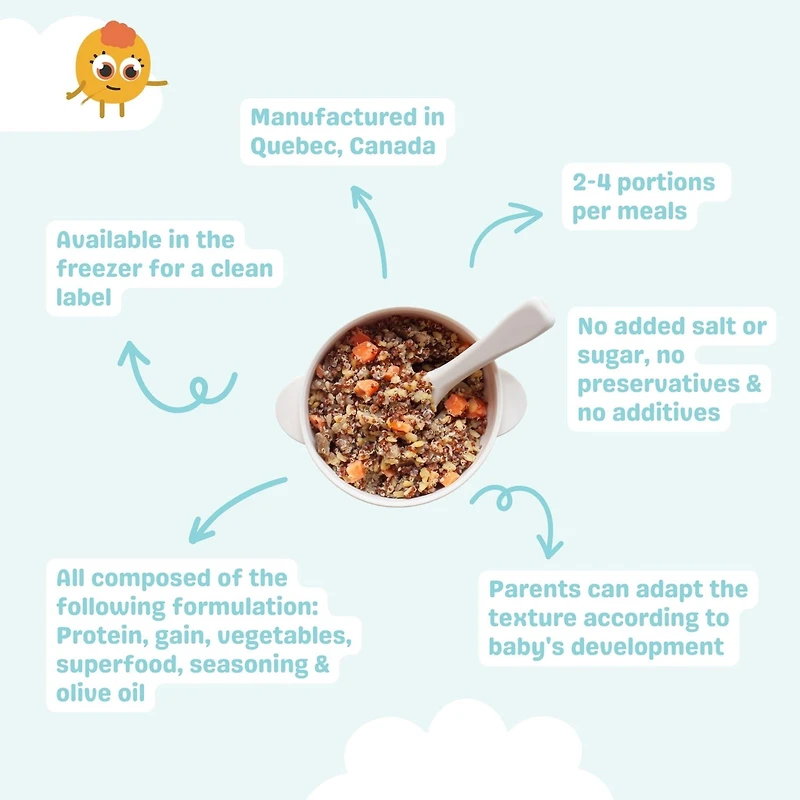 Belov Textured Baby Meal, Lentils, Frozen Baby Food for Babies 9+ Months, 100 g