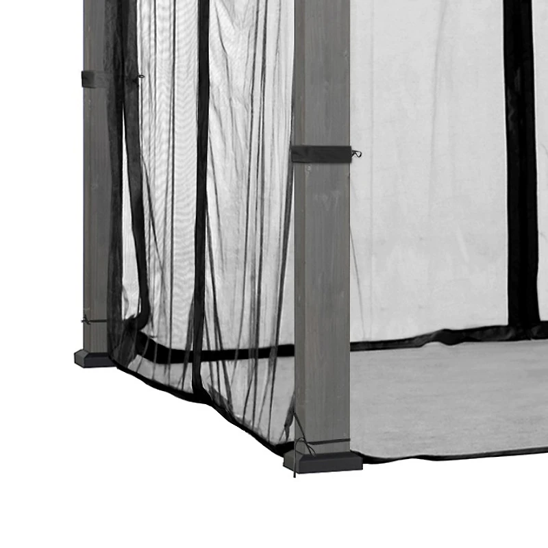 Sunjoy Replacement Mosquito Netting Panles,Water resistant 4-Panel Screen Walls for 10 x 12 ft Gazebo, Patio & Backyard Protection