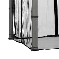 Sunjoy Replacement Mosquito Netting Panles,Water resistant 4-Panel Screen Walls for 10 x 12 ft Gazebo, Patio & Backyard Protection