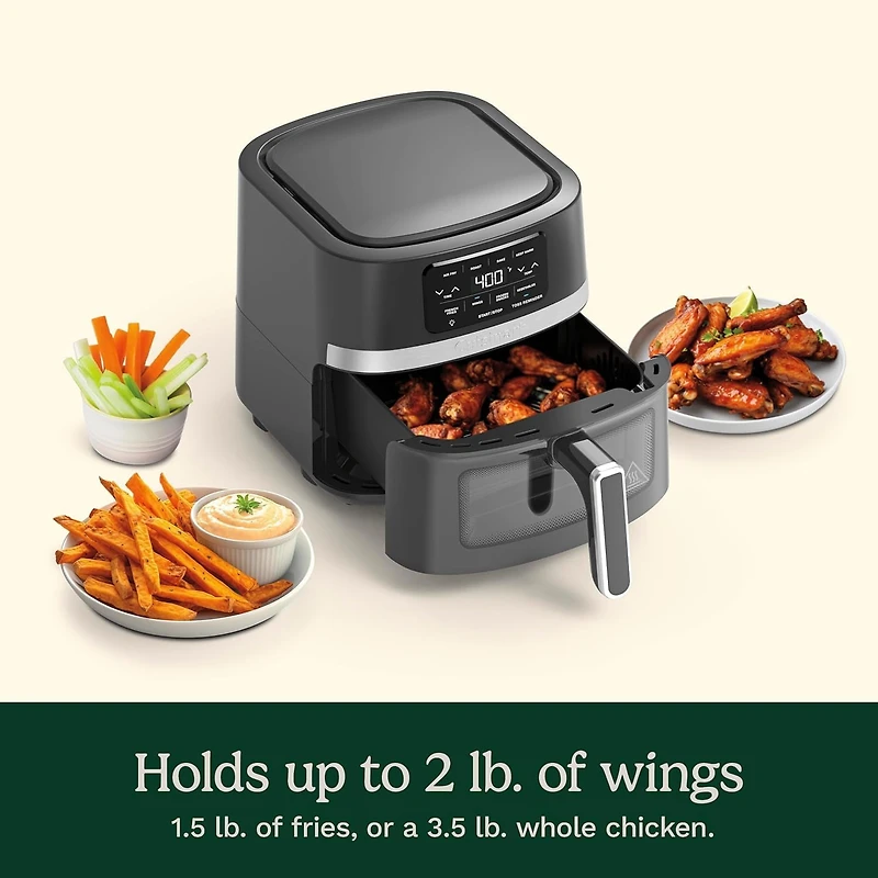 Cuisinart Friteuse à air avec panier de 4,5 l, lumière intérieure, pièces lavables au lave-vaisselle, 4 préréglages, rôtir, cuire, griller, frire à l'air libre et garder au chaud pour des repas