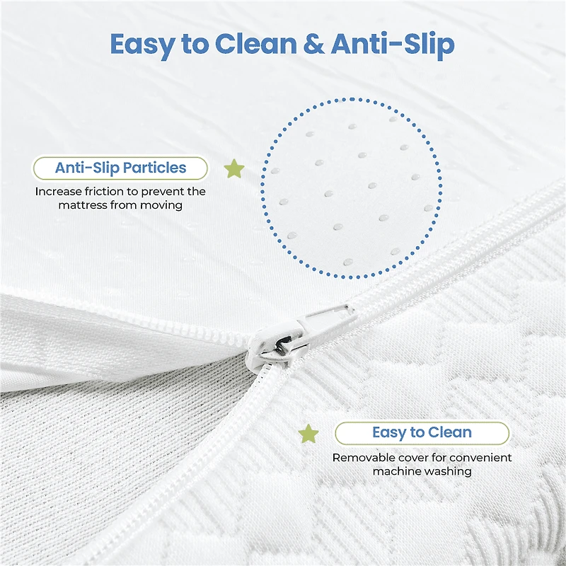 Fullfurnique Gel-Infused Memory Foam Mattress, 8 Inch Queen Size, White