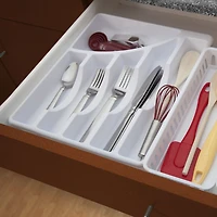 Sterilite 5 Compartment White Cutlery Tray