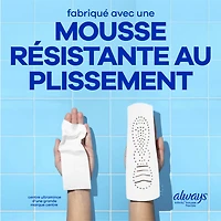 Serviettes Always Infini FlexFoam, régulières avec ailes, pour femmes, taille 1, sans parfum, 50 serviettes