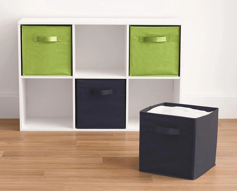 Mainstays Storage Cube Basket Box, Foldable, Home Organization, Main Materials Are Non Worn Fabric and Paper Card, Perfect for Nursery, Playroom Etc.